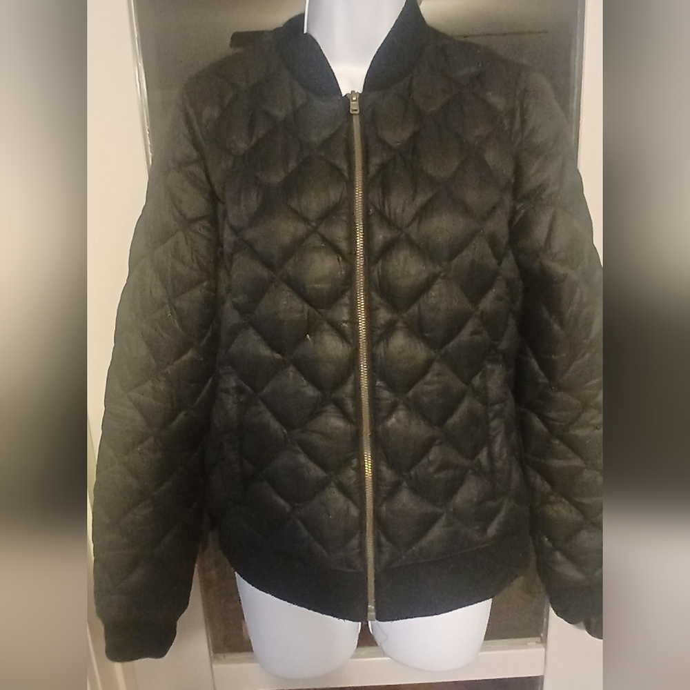 L.L. Bean Black Quilted PufferBomber Sz XXS Jacket